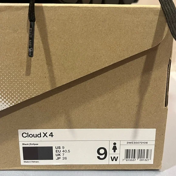 NIB Auth On Sz 9 Women’s Black Eclipse Cloud X 4 Running Sneakers Shoes Rt $160! - Picture 2 of 16